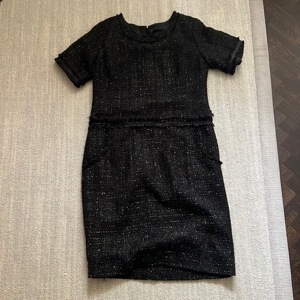 Black classic tweed dress